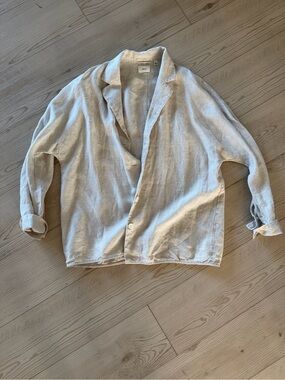 Aritzia Wilfred women linen blazer shirt